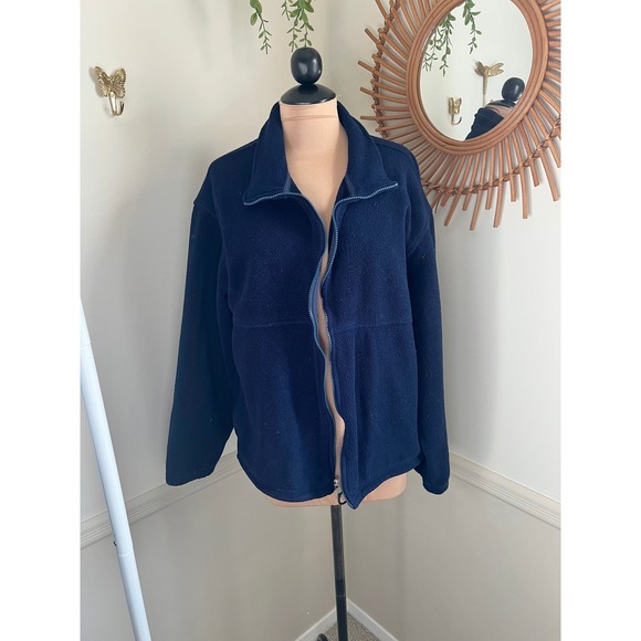 Lands' End Other - Vintage 90s Mens Lands End Navy Blue Fleece